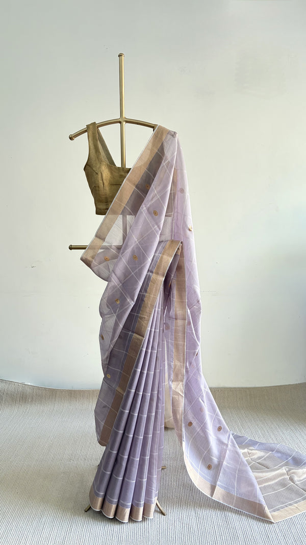 'MANJARI' Handwoven Silk-Cotton Chanderi Saree