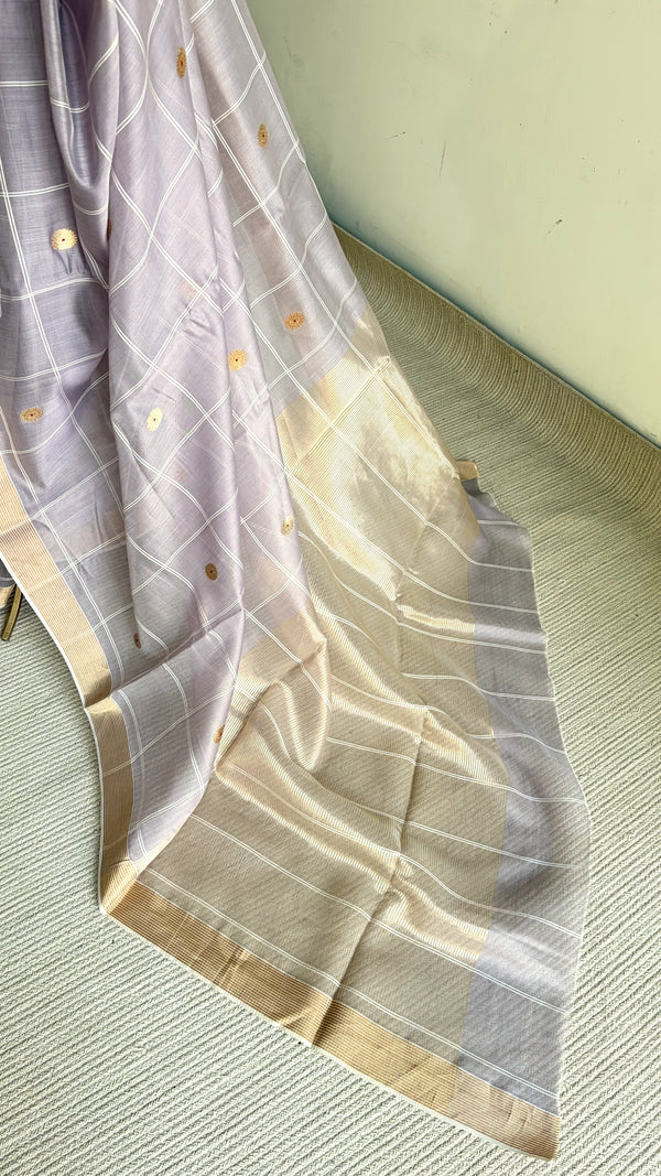 'MANJARI' Handwoven Silk-Cotton Chanderi Saree