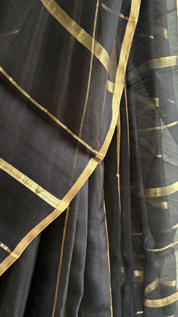 'BETWA' Handwoven Silk-Cotton Chanderi Saree