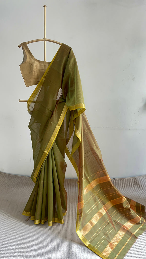 'KALINDI' Handwoven Silk-Cotton Maheshwari Saree