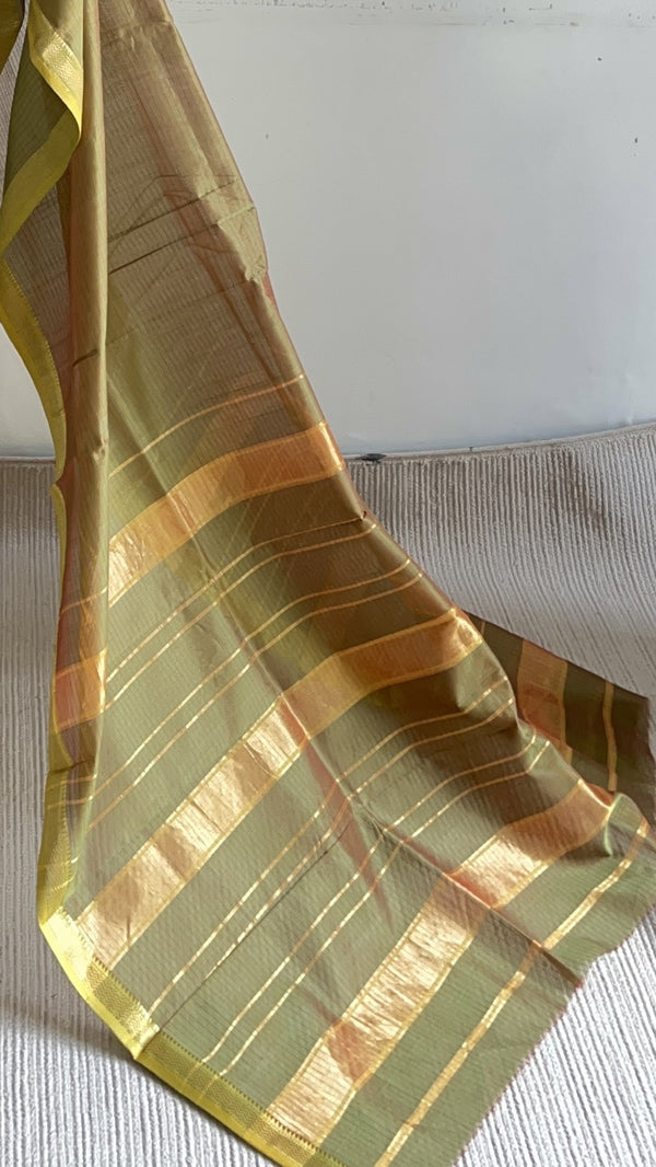 'KALINDI' Handwoven Silk-Cotton Maheshwari Saree