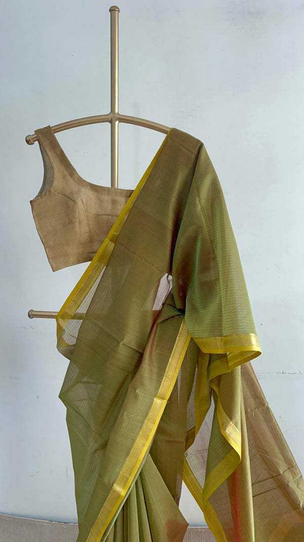 'KALINDI' Handwoven Silk-Cotton Maheshwari Saree