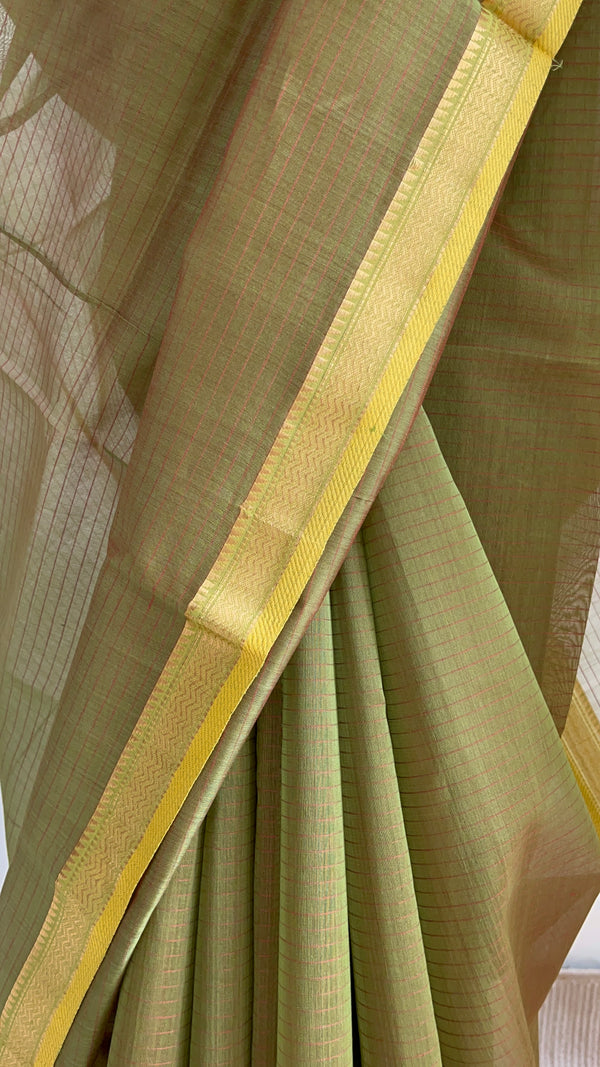 'KALINDI' Handwoven Silk-Cotton Maheshwari Saree