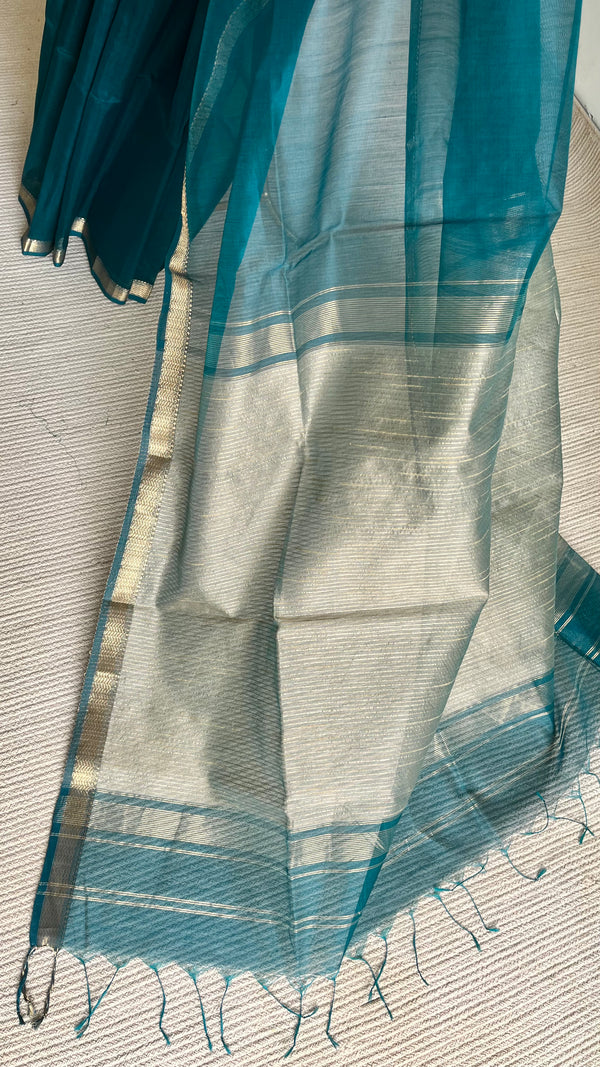 'TARUJA' Handwoven Silk-Cotton Maheshwari Saree