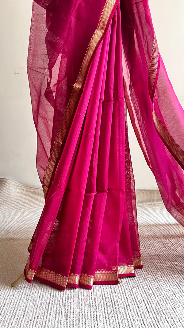 'YAMIKA' Handwoven Silk-Cotton Maheshwari Saree