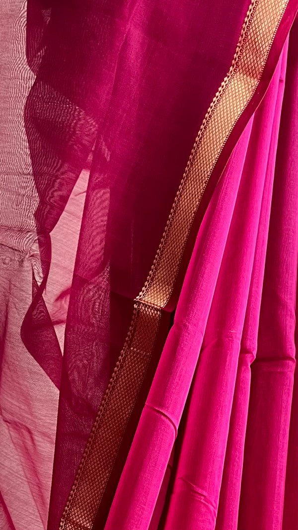 'YAMIKA' Handwoven Silk-Cotton Maheshwari Saree