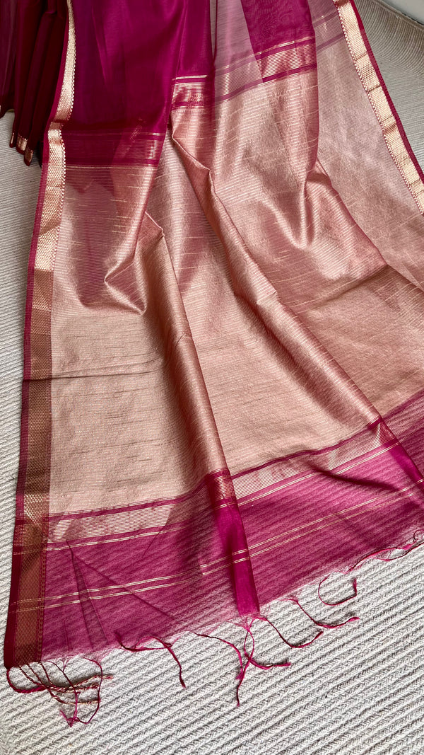 'YAMIKA' Handwoven Silk-Cotton Maheshwari Saree