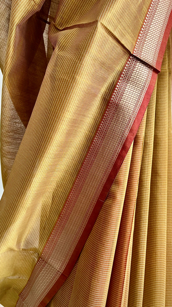 'ILAI' Handwoven Silk-Cotton Maheshwari Saree
