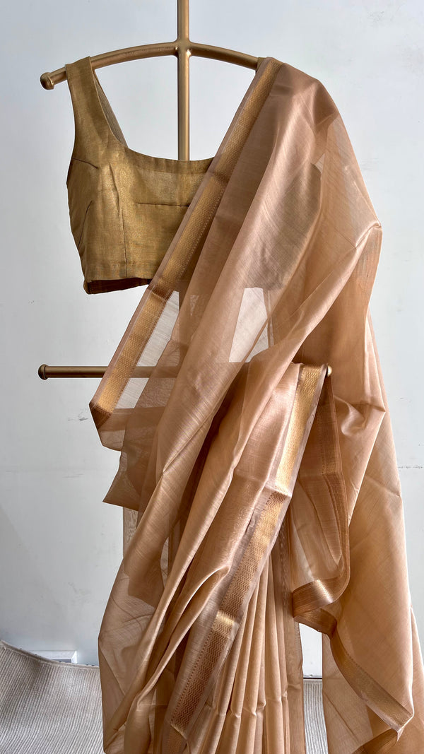 'SHAILAJA' Handwoven Silk-Cotton Maheshwari Saree