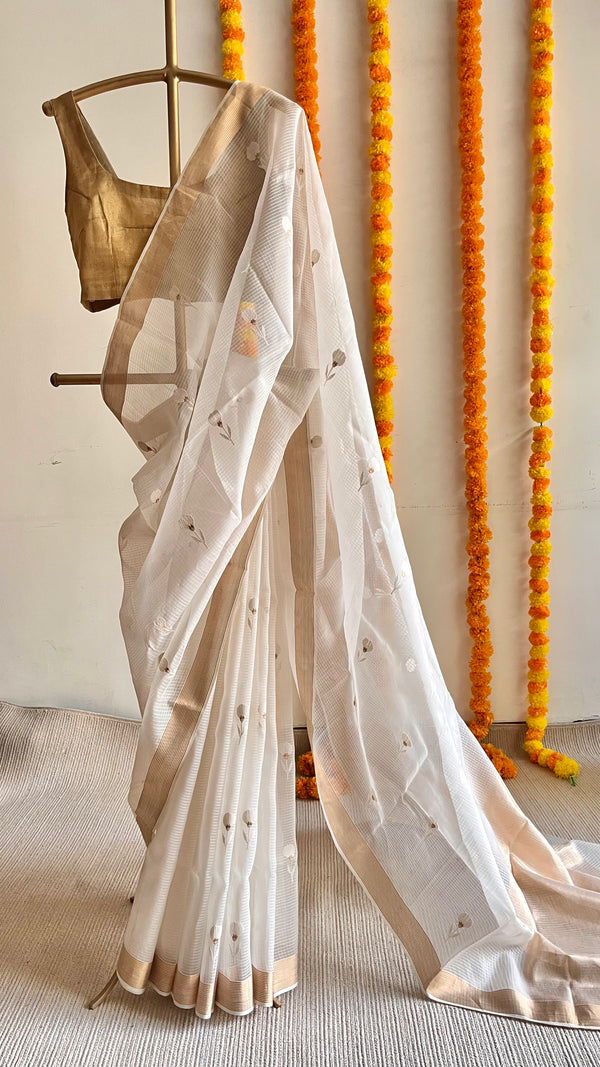 'BRAHMACHARINI' Handwoven Mulberry Silk Chanderi Saree