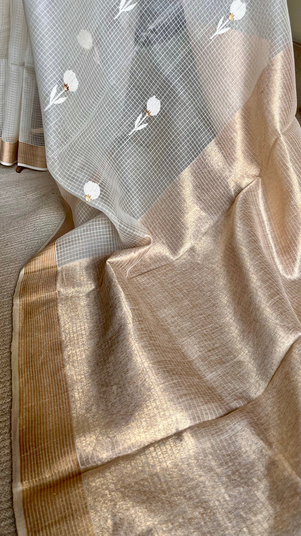 'BRAHMACHARINI' Handwoven Mulberry Silk Chanderi Saree