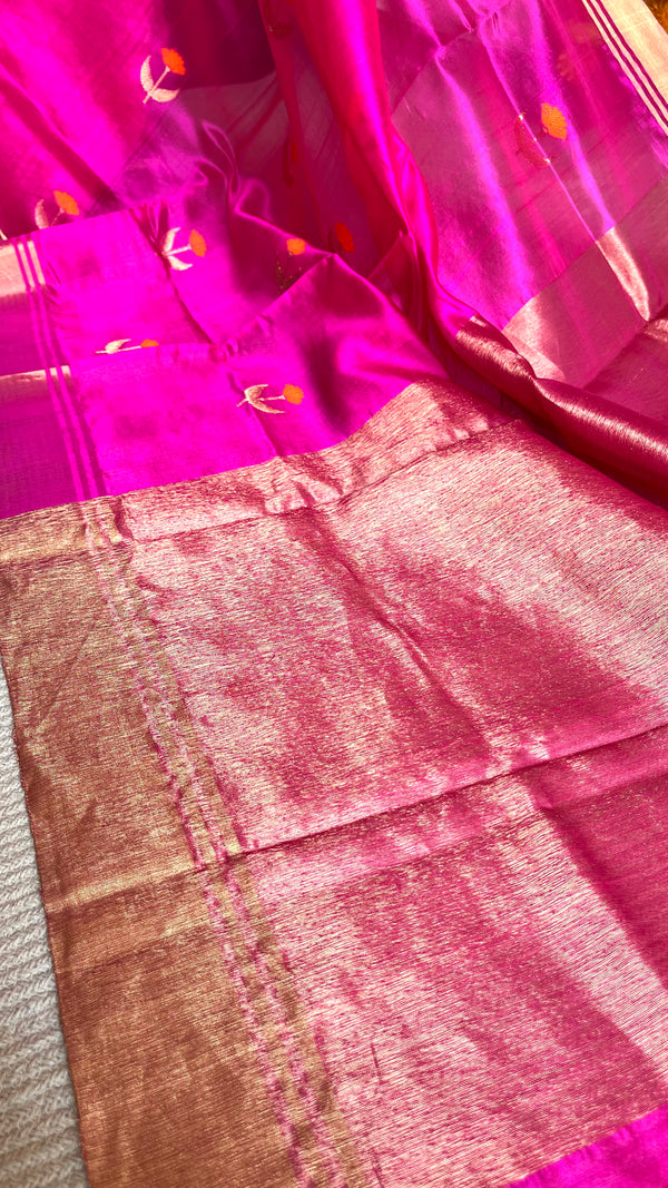 'SIDDHIDATRI' Handwoven Mulberry Silk Chanderi Saree