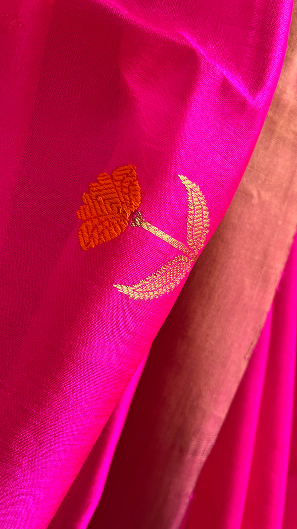 'SIDDHIDATRI' Handwoven Mulberry Silk Chanderi Saree