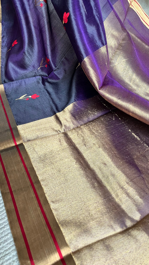 'KALARATRI' Handwoven Mulberry Silk Chanderi Saree
