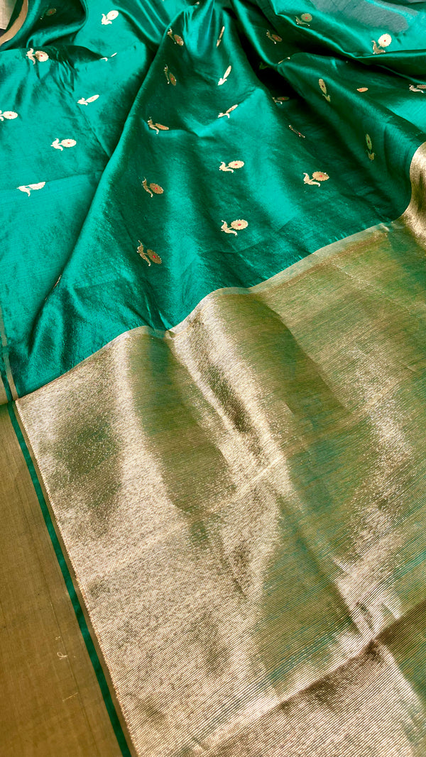 'CHANDRAGHANTA' Handwoven Mulberry Silk Chanderi Saree