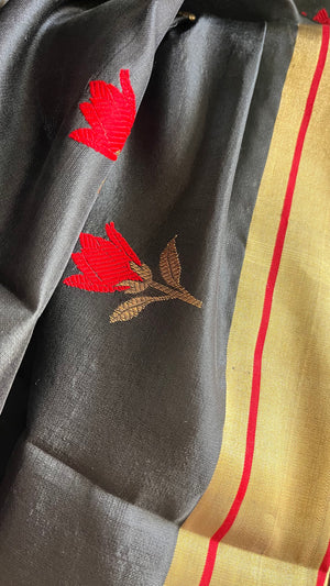 'AMEYA' Handwoven Mulberry Silk Chanderi Saree