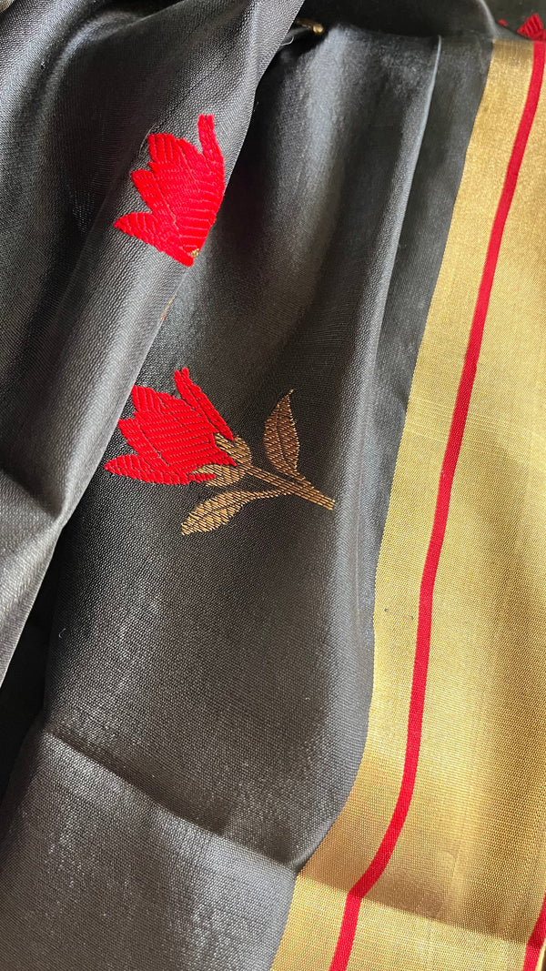 'AMEYA' Handwoven Mulberry Silk Chanderi Saree