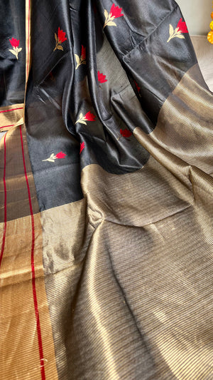'AMEYA' Handwoven Mulberry Silk Chanderi Saree