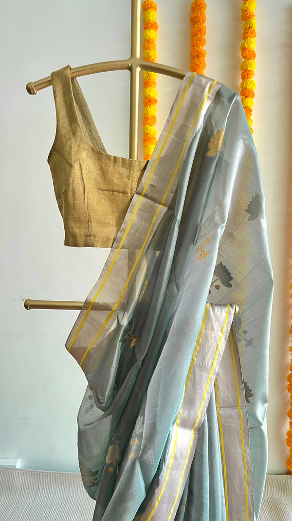 'BHAVINI' Handwoven Mulberry Silk Chanderi Saree