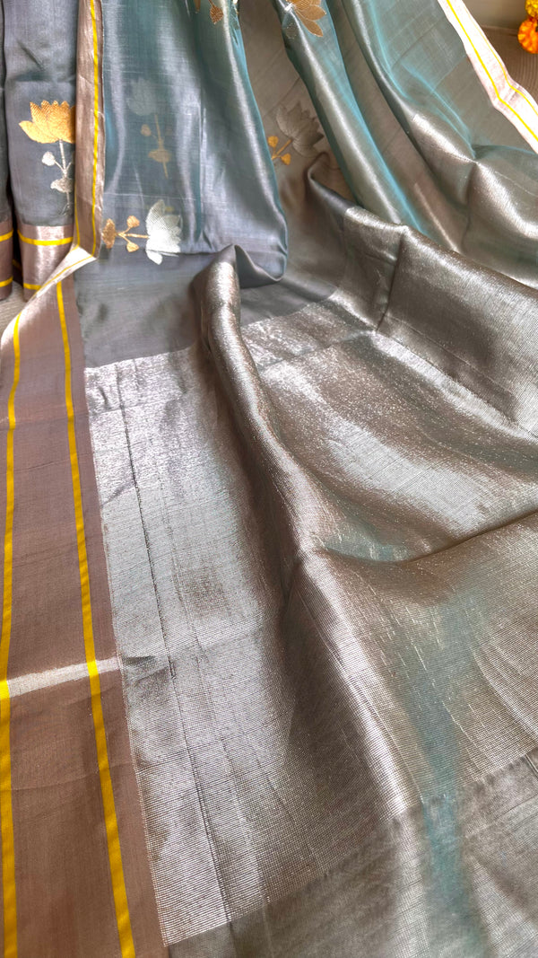 'BHAVINI' Handwoven Mulberry Silk Chanderi Saree