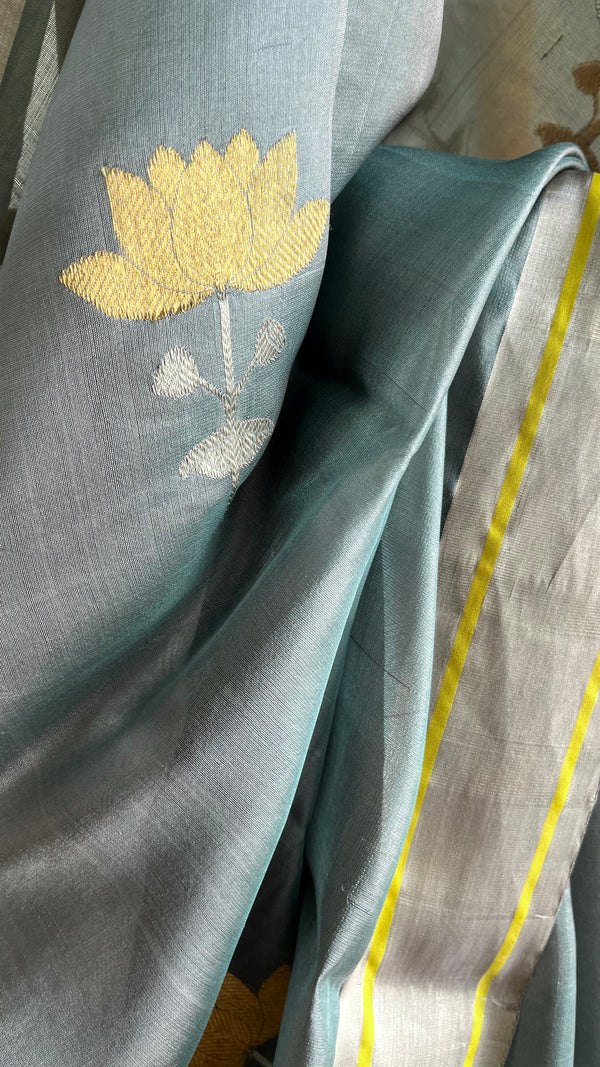 'BHAVINI' Handwoven Mulberry Silk Chanderi Saree
