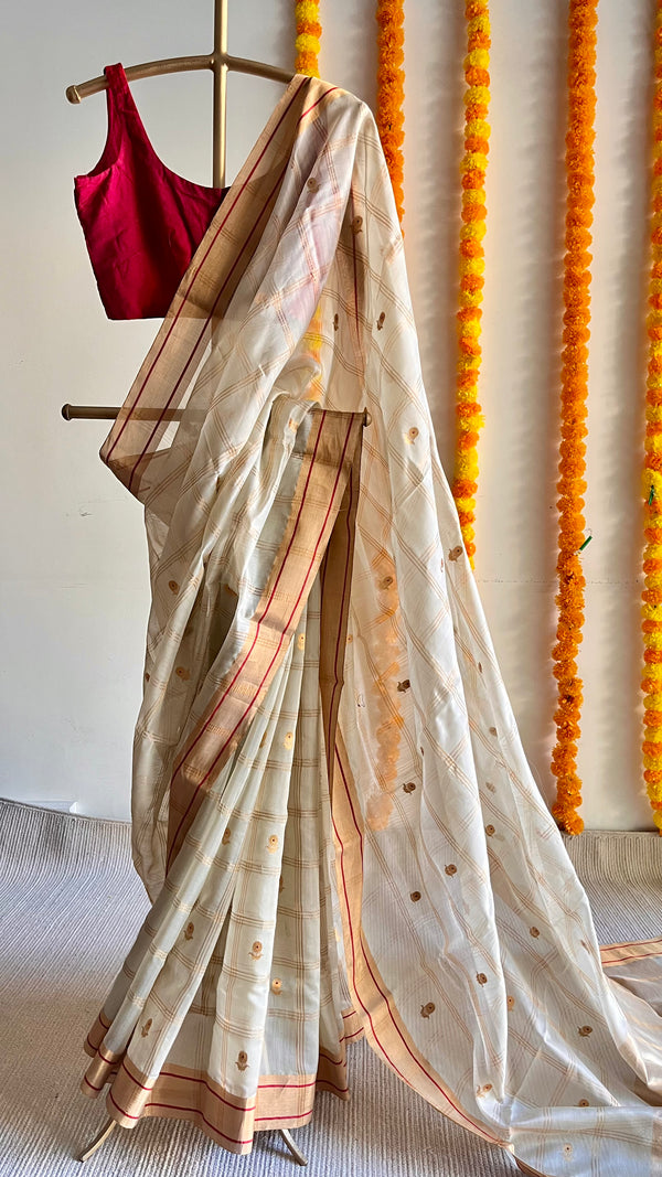 'KRIYA' Handwoven Silk-Cotton Chanderi Saree