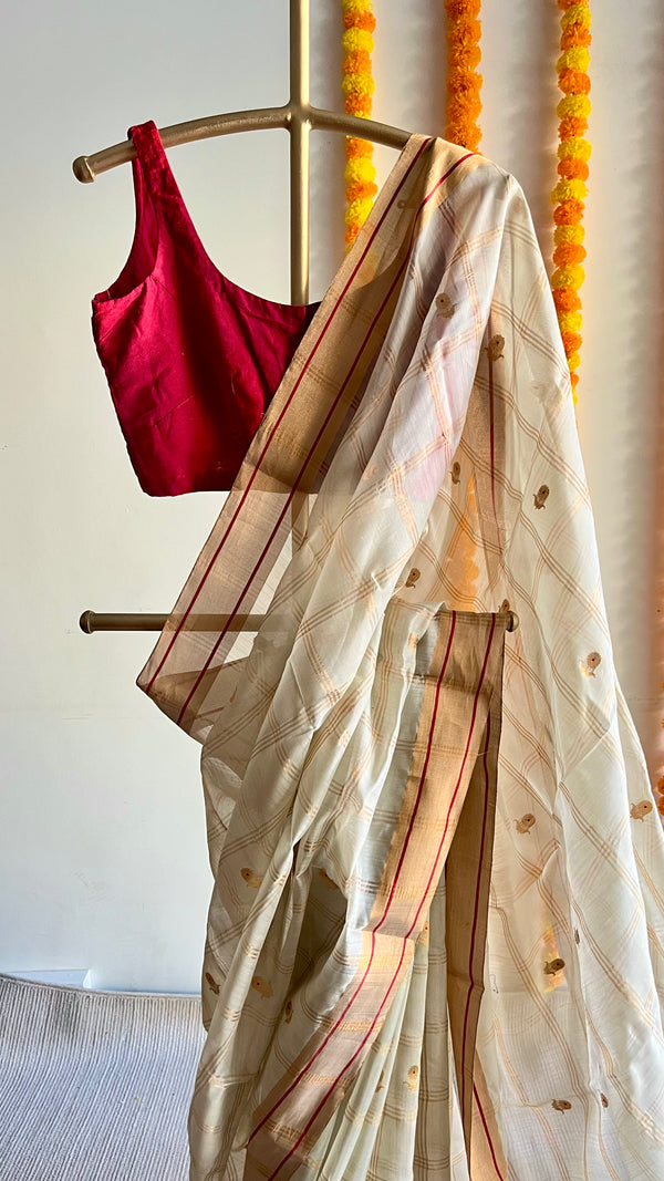 'KRIYA' Handwoven Silk-Cotton Chanderi Saree