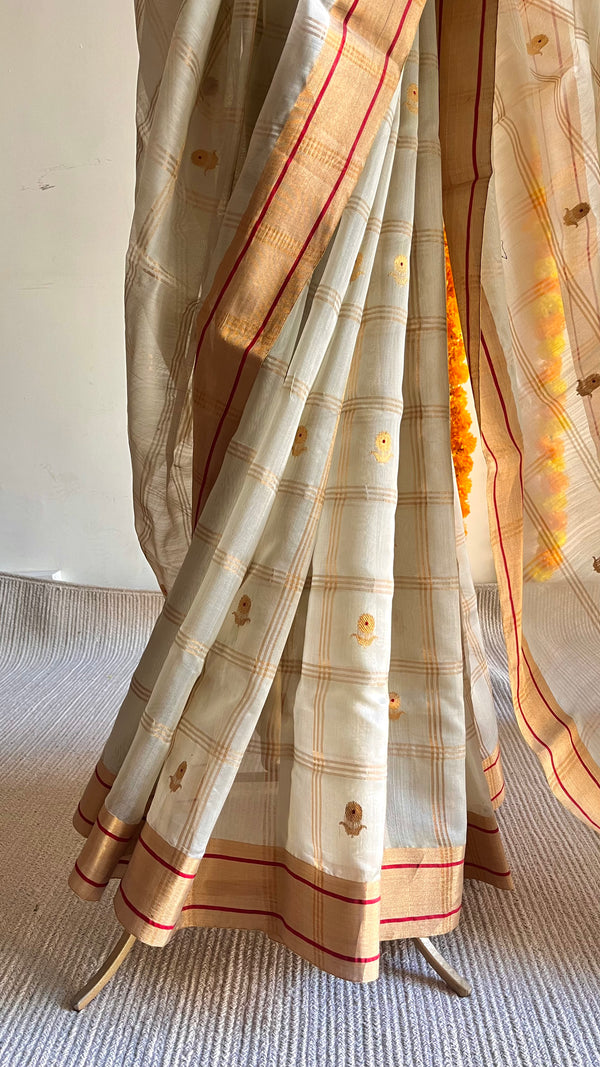 'KRIYA' Handwoven Silk-Cotton Chanderi Saree