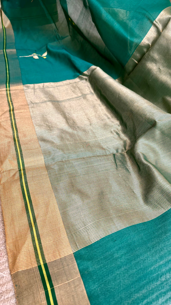'DEVAMATA' Handwoven Silk-Cotton Chanderi Saree