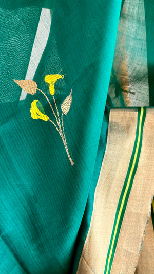 'DEVAMATA' Handwoven Silk-Cotton Chanderi Saree