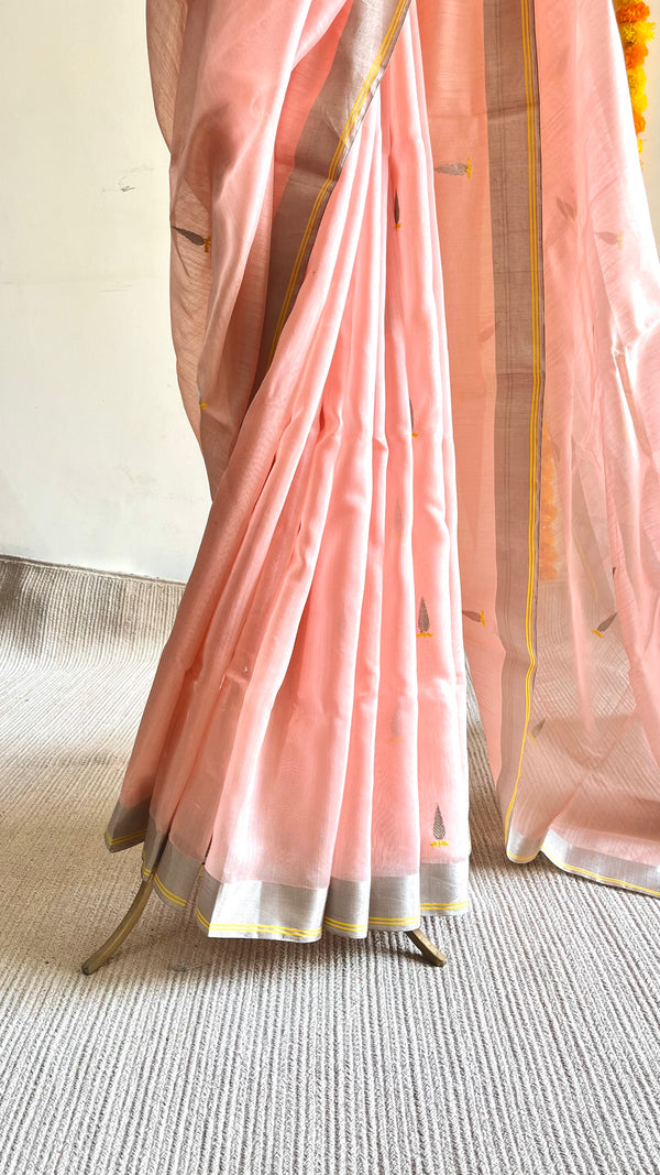 'BHADRA' Handwoven Silk-Cotton Chanderi Saree