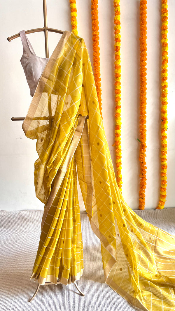 'BRAHMI' Handwoven Silk-Cotton Chanderi Saree