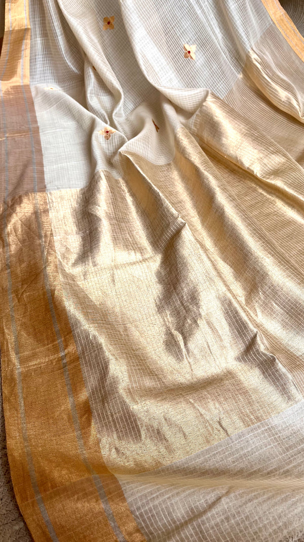 'VIKRAMA' Handwoven Silk-Cotton Chanderi Saree