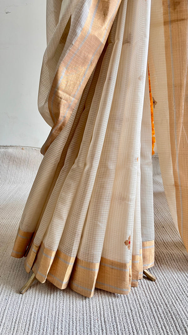 'VIKRAMA' Handwoven Silk-Cotton Chanderi Saree