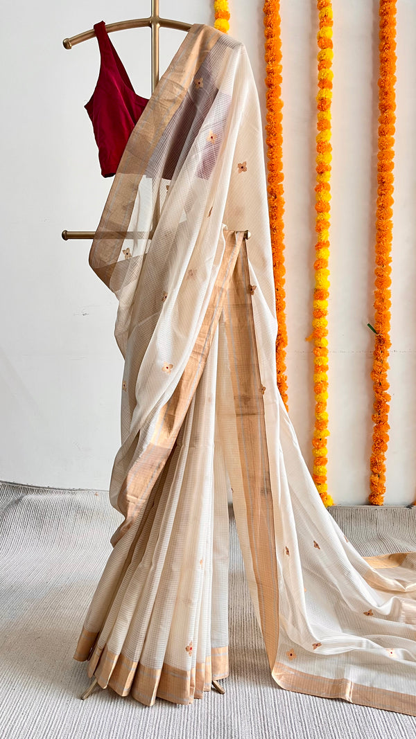 'VIKRAMA' Handwoven Silk-Cotton Chanderi Saree