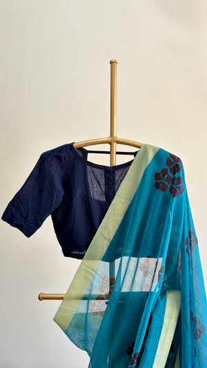 'UDGAM : Teal' Mangalagiri Cotton Saree
