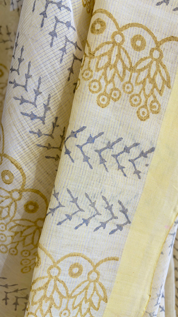 'TULA : Yellow' Mangalagiri Cotton Saree