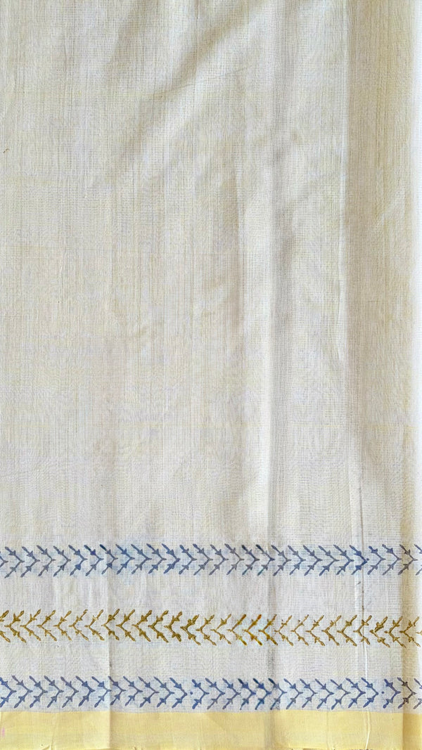 'TULA : Yellow' Mangalagiri Cotton Saree