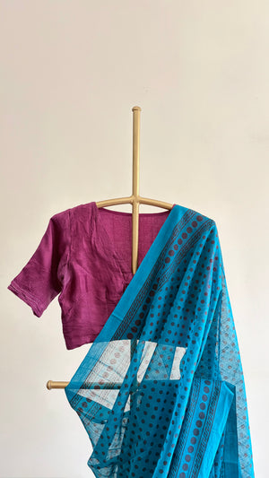 'VRITTA : Teal' Mangalagiri Cotton Saree