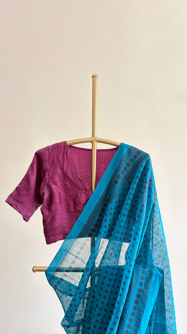 'VRITTA : Teal' Mangalagiri Cotton Saree
