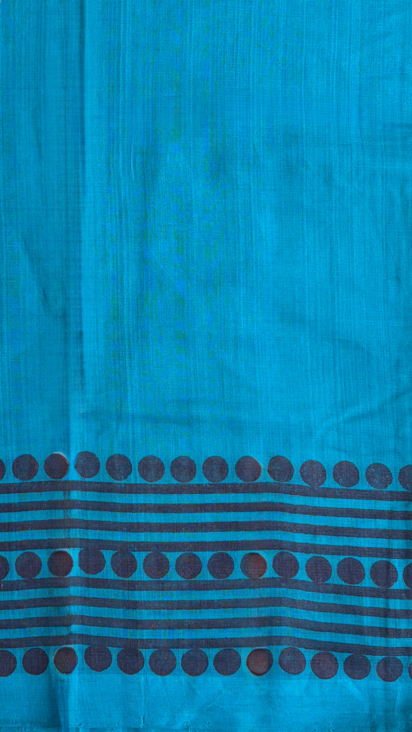 'VRITTA : Teal' Mangalagiri Cotton Saree