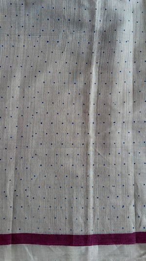 'REKHA : Grey' Mangalagiri Cotton Saree