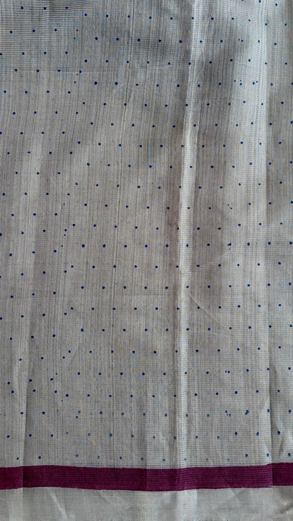 'REKHA : Grey' Mangalagiri Cotton Saree