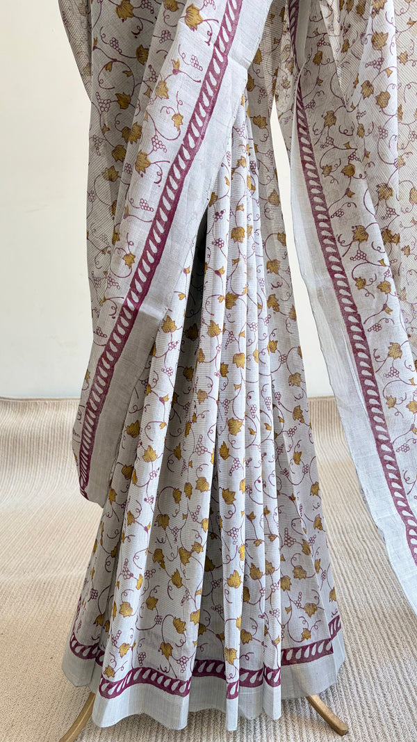 'VANA : Grey' Mangalagiri Cotton Saree