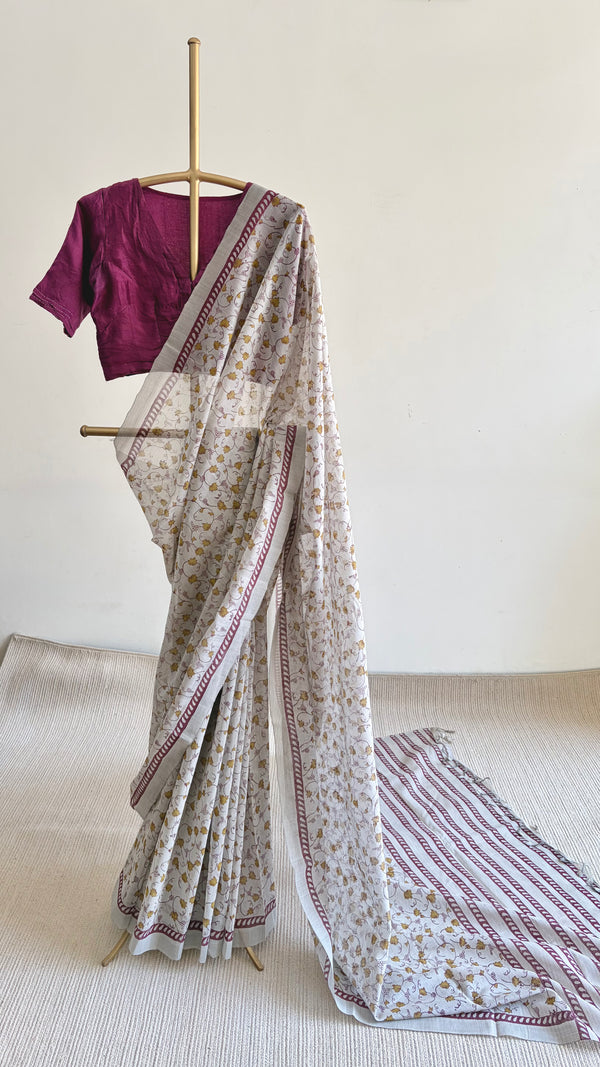 'VANA : Grey' Mangalagiri Cotton Saree