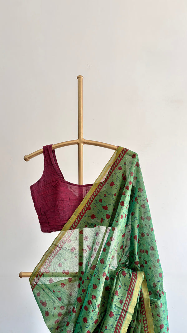 'VANA : Green' Mangalagiri Cotton Saree