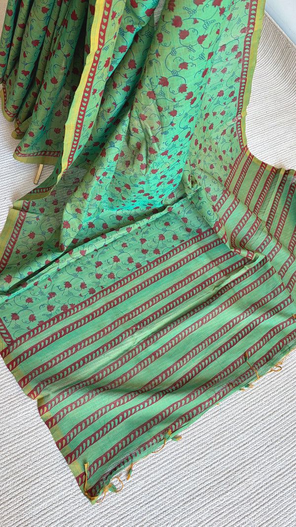 'VANA : Green' Mangalagiri Cotton Saree