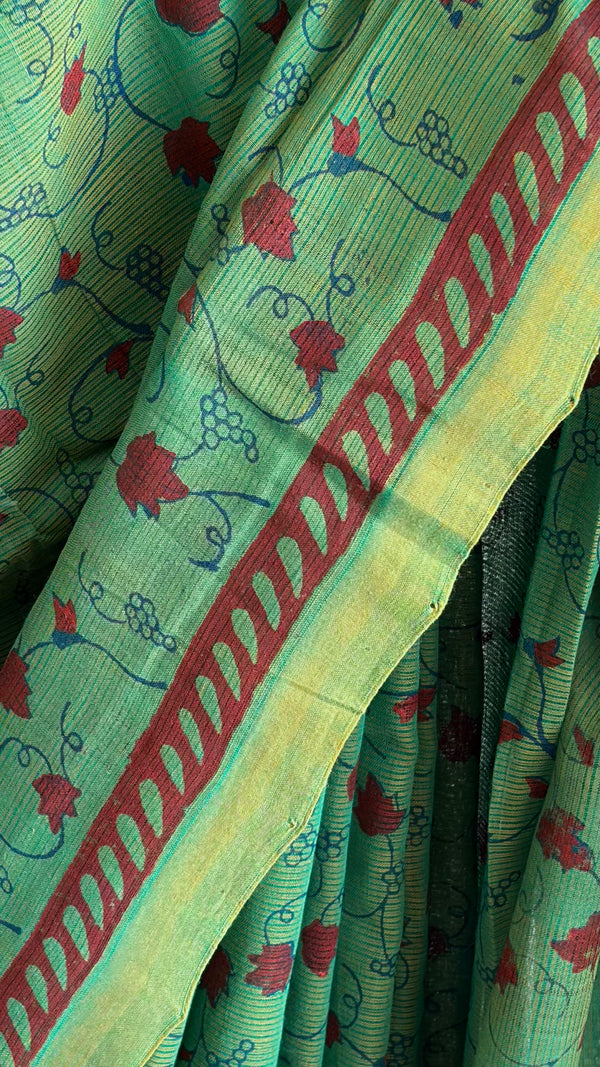 'VANA : Green' Mangalagiri Cotton Saree