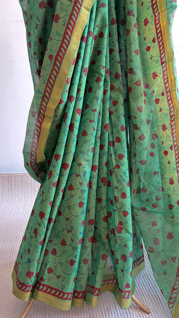 'VANA : Green' Mangalagiri Cotton Saree