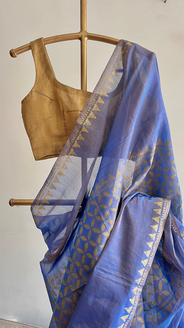 'CHAUHAN' Handwoven Tissue Maheshwari Saree